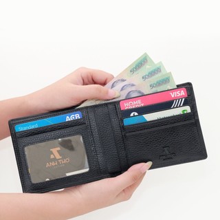 Ví da nam MIN-05 chất liệu da bò Ý cao cấp, ví dáng ngang kèm hộp đựng, bảo hành 03 năm, chính hãng Anh Tho Leather