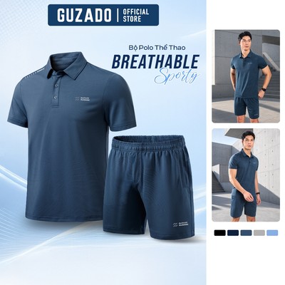 Bộ Thể Thao Nam GUZADO BREATHABLE SPORTY Coolmax Thông hơi Form Regular Khỏe Khoắn GBPL01-GABP25S001