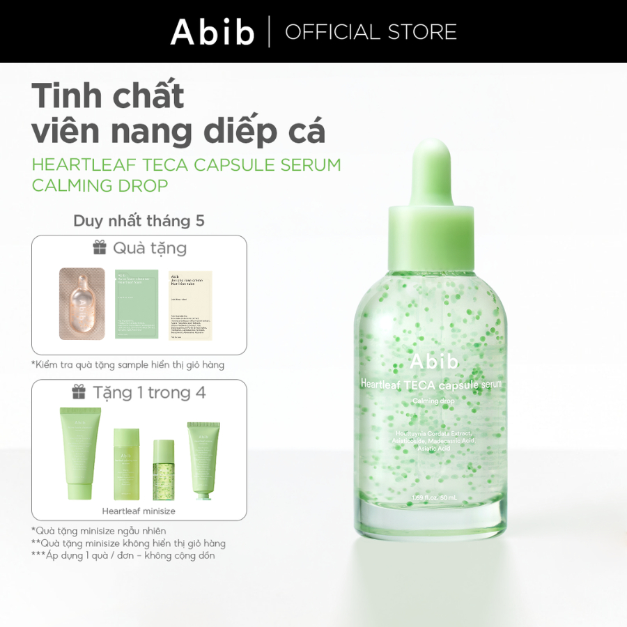 Tinh chất viên nang diếp cá làm dịu da Abib Heartleaf TECA capsule serum Calming drop 50ml