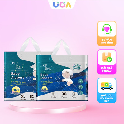 [MUA 1 TẶNG 1 KHĂN ƯỚT] Bỉm tã quần Bzu Bzu cao cấp đủ size cho bé M44/L38/XL32/XXL28