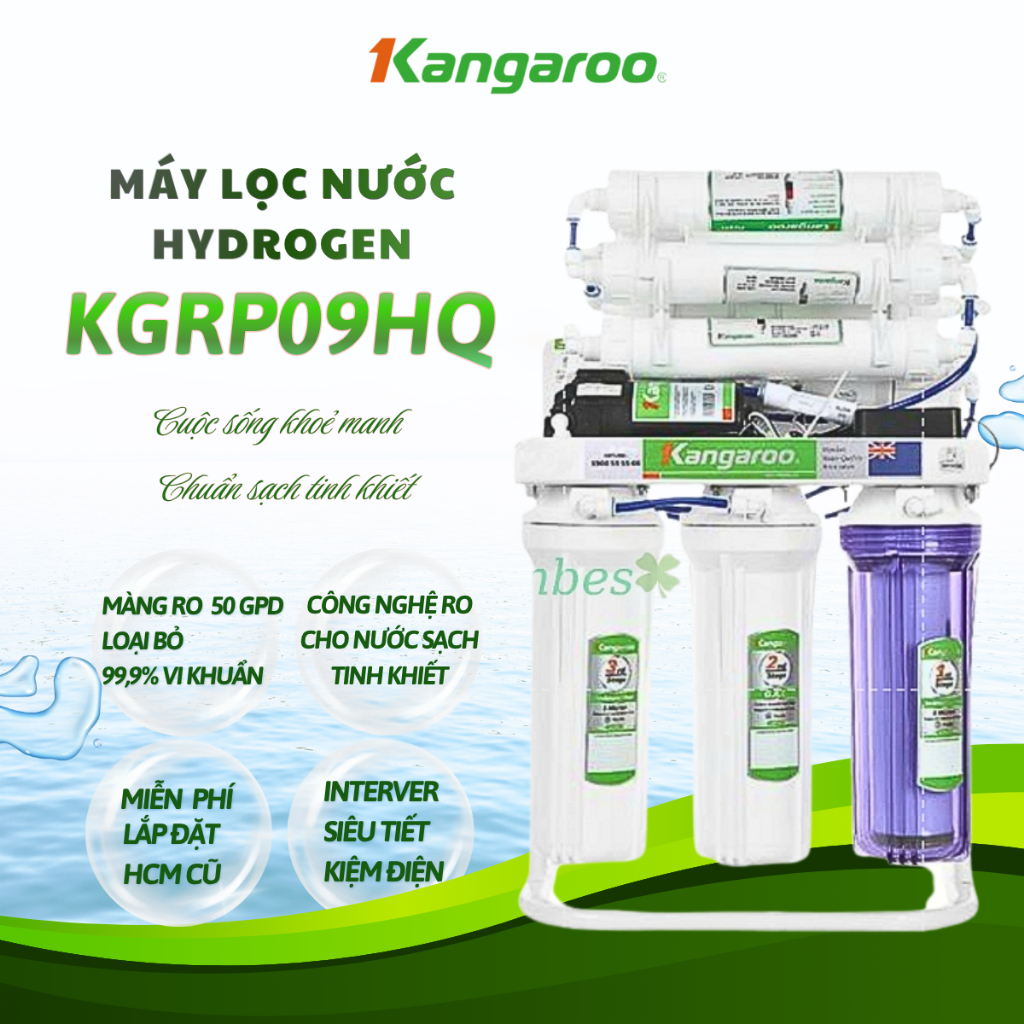 Máy lọc nước RO Hydrogen Kangaroo KGRP09HQ 9 lõi - Miễn phí Lắp Đặt HCM