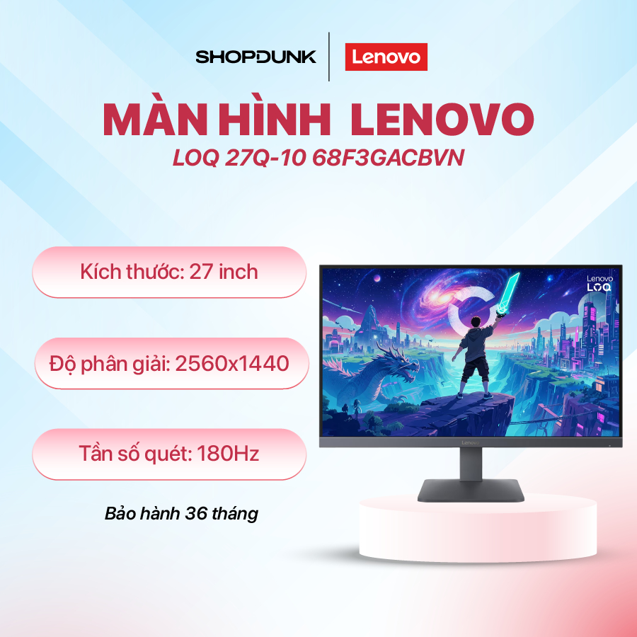 Màn hình Gaming Lenovo LOQ 27Q-10 68F3GACBVN (27 inch | IPS | WLED 2560x1440 | 180Hz | MPRT 0.5ms) |