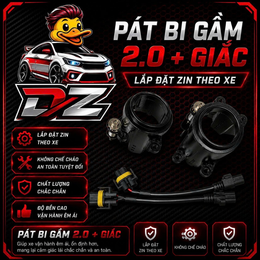 (Bát Toy 2.0") 1 cặp Bát gá bi gầm 2.0 inch dùng cho các dòng xe Toyota đời mới bi nhỏ kèm giắc chuy