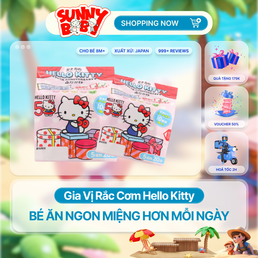 [NHẬT BẢN] Gia vị rắc cơm Hello Kitty cho Bé (20 gói nhỏ)