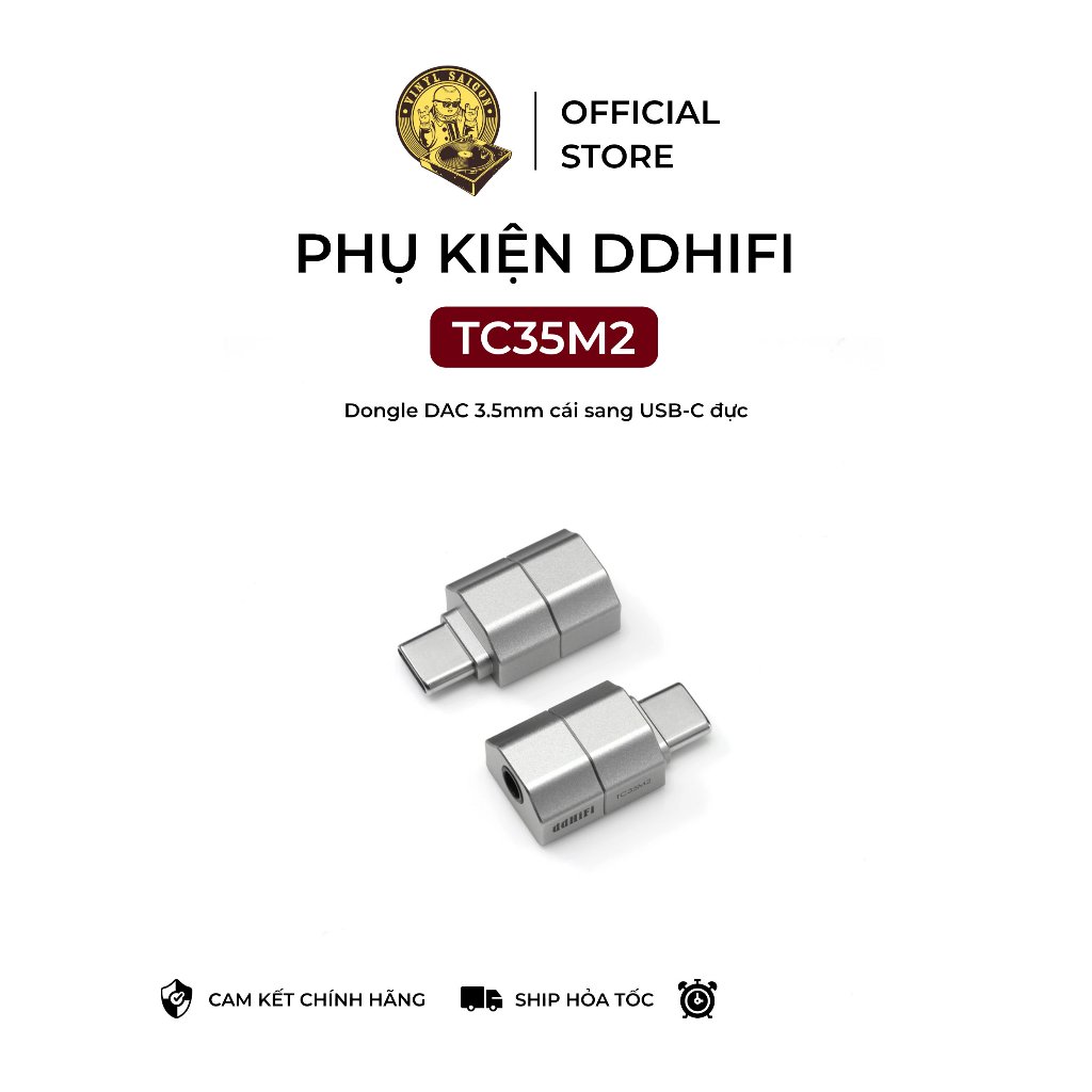Bộ giải mã dac/amp DDHIFI TC35M2 | 3.5mm cái sang USB-C đực