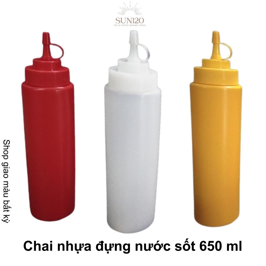 Combo 3 Bình đựng nước sốt 650 ml màu bất kỳ