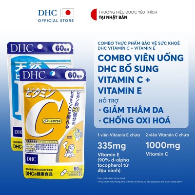 Combo Viên uống DHC Vitamin C & Vitamin E (60 Ngày) - Thực phẩm bảo vệ sức khoẻ DHC Vitamin C & Vitamin E