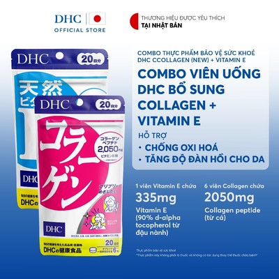 Combo Viên uống DHC Collagen & Vitamin E (20 Ngày) - TPBVSK DHC Collagen (new) & Vitamin E