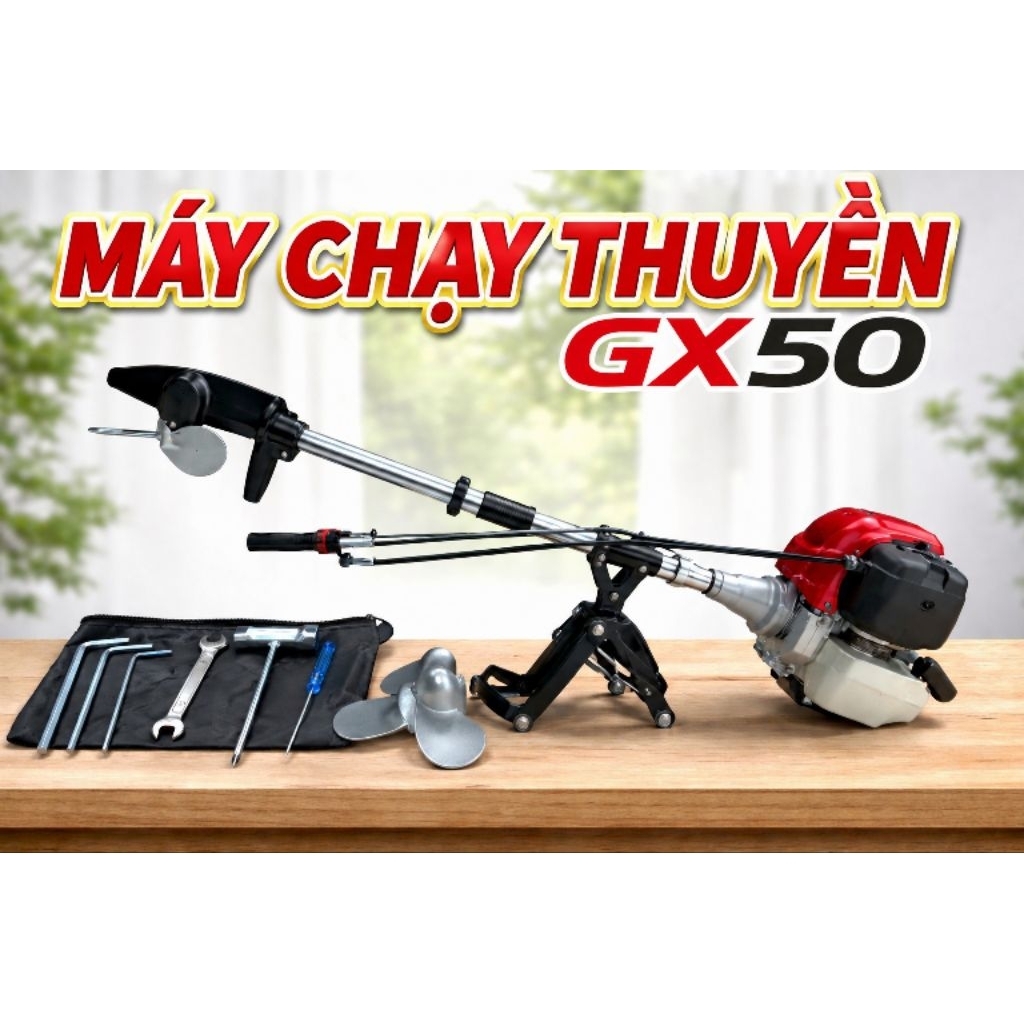Máy Chạy Thuyền Hơi GX50 Loại Tốt (4 thì nòng 44mm) Chạy xuồng composite GX50 Hon.da chạy thúng biển