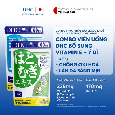 [HSD 7/27] Combo Viên uống DHC DHC Adlay & Vitamin E (60 Ngày) - Thực phẩm bảo vệ sức khoẻ DHC Adlay Extract & Vitamin E