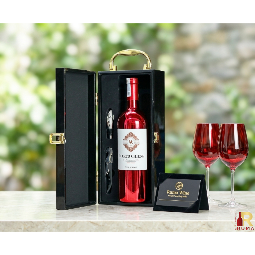 Hộp quà 1 chai Vang Ý Marco Chiesa Ruby (nhãn đỏ) - SM Đơn