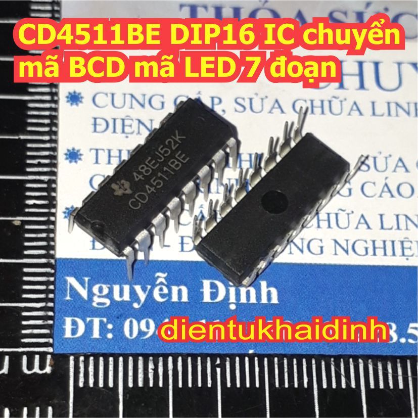 5 con IC CD4511BE CD4511 4511 DIP-16 IC chuyển mã BCD-mã LED 7 đoạn kde1351