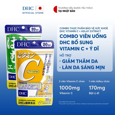 [HSD 02/27] Combo Viên uống DHC Vitamin C & Adlay (20ngày) - Combo TPBVSK DHC Vitamin C & Adlay Extract