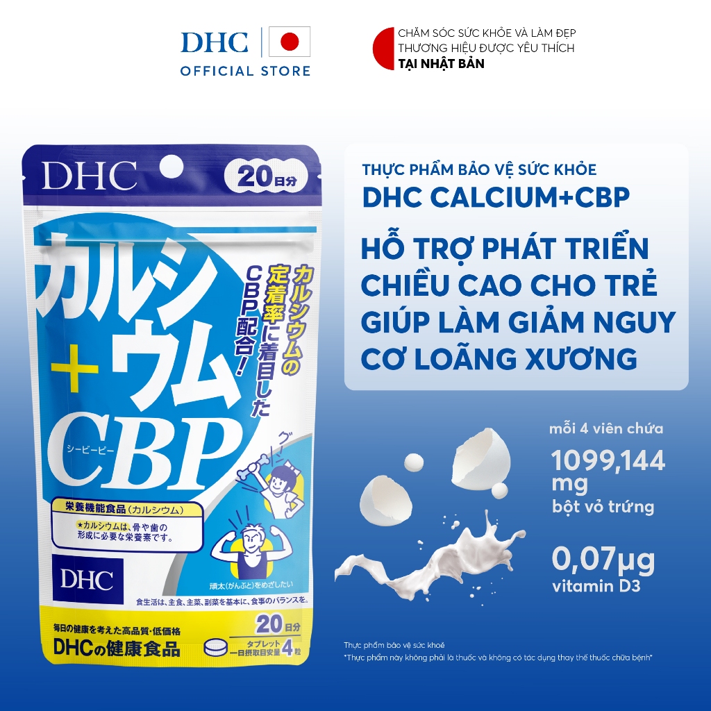 Thực phẩm bảo vệ sức khỏe DHC Calcium+CBP (20 ngày & 60 ngày) - Dạng viên uống hỗ trợ bổ sung Canxi | BigBuy360 - bigbuy360.vn