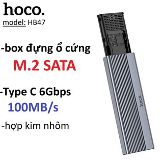 Box đựng ổ cứng SSD M2 SATA Hoco HB47 cổng Type C tốc độ 6Gbps -Bảo Hành 6 tháng