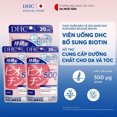 Combo Viên uống DHC Biotin (30 Ngàyx3) - Thực phẩm bảo vệ sức khoẻ DHC Sustained Release Biotin