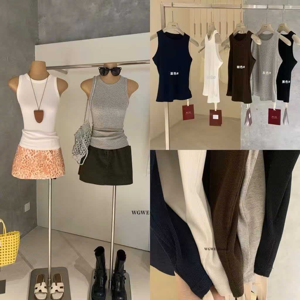 𝐍𝐠𝐨𝐜𝐚𝐧𝐡𝟔𝟗𝟓𝟗 WGWE A382 Áo 3 lỗ body phong cách mùa hè trơn tiểu thư #8505 basic N999 HOT Ord