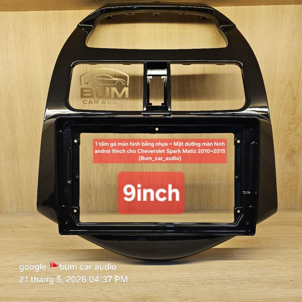 1 tấm gá màn hình bằng nhựa ~ Mặt dưỡng màn hình androi 9inch cho Cheverolet Spark Matiz 2010~2015 (