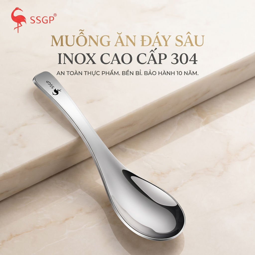 Muỗng ăn cơm inox 304, Muỗng inox 304 cao cấp SSGP, muỗng inox lớn, Thìa inox 316, Thìa ăn inox