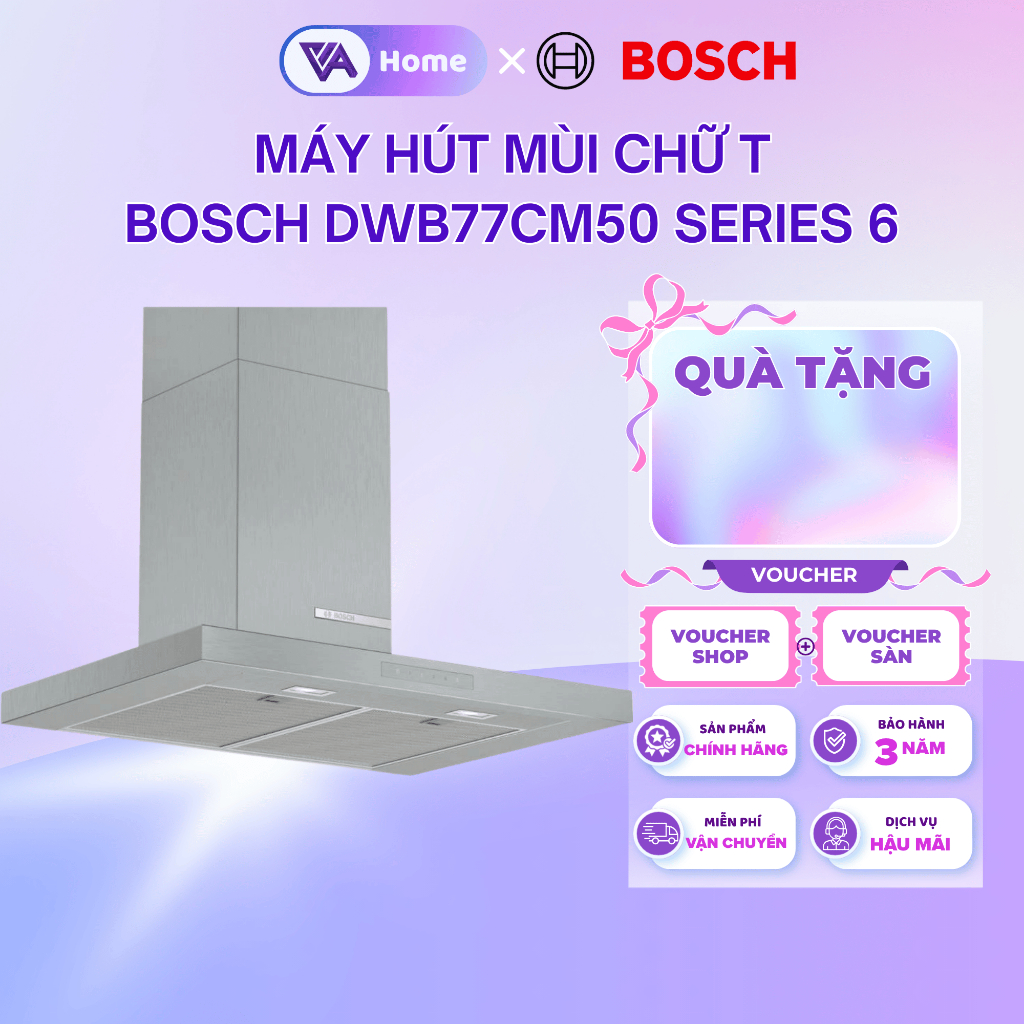 [BOSCH] Máy Hút Mùi Áp Tường Bosch DWB77CM50 75 cm - 710m3/h - Điều Khiển Điện Tử - Bảo hành 3 năm