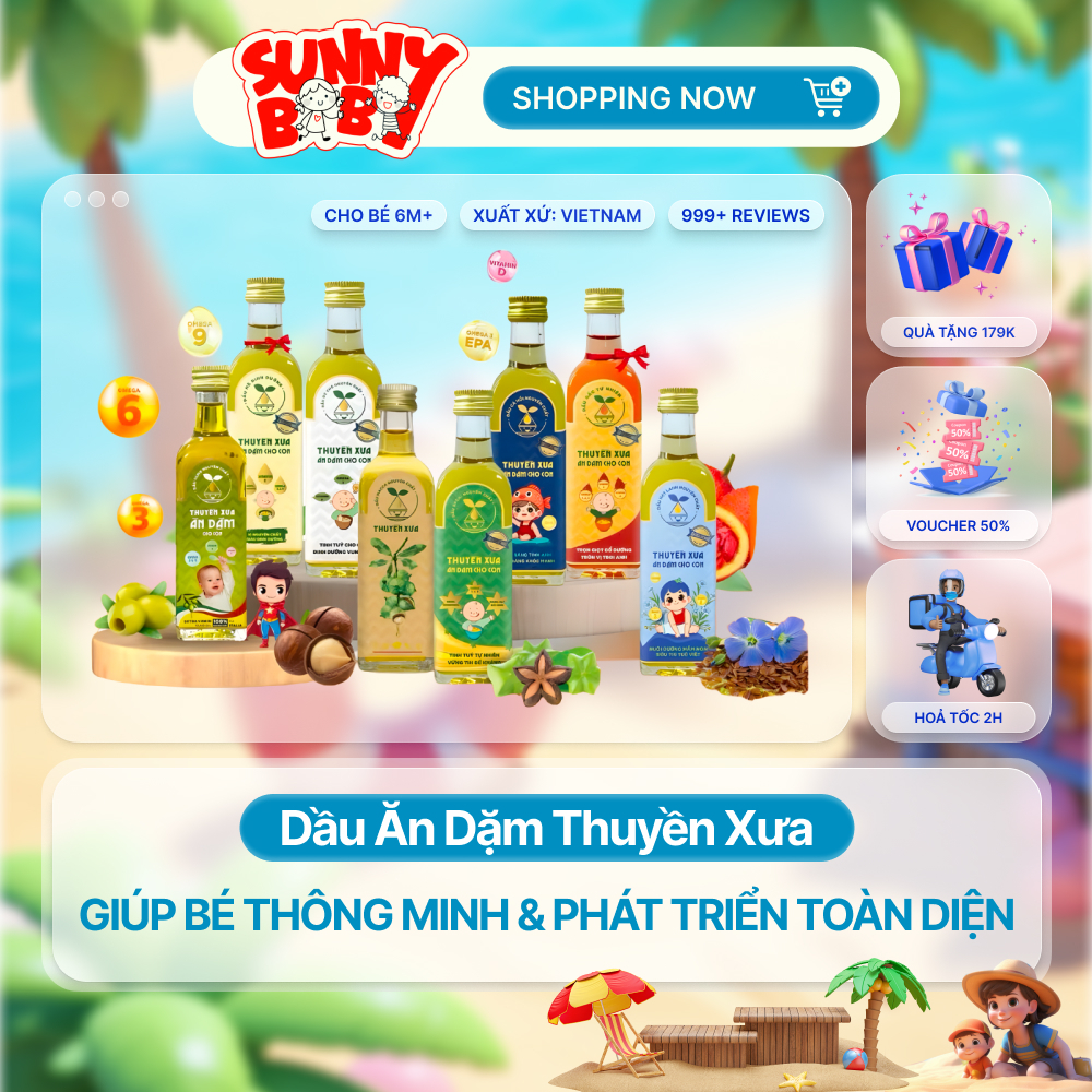 Dầu ăn dặm Thuyền Xưa cho Bé từ 6 tháng tuổi