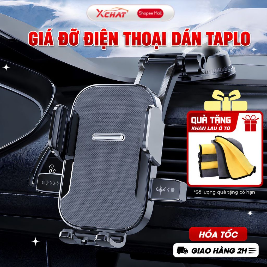 ( Có Hỏa Tốc) Giá đỡ điện thoại ô tô dán taplo A29 XCHAT dáng thác nước không che tầm nhìn xoay 360 độ linh hoạt