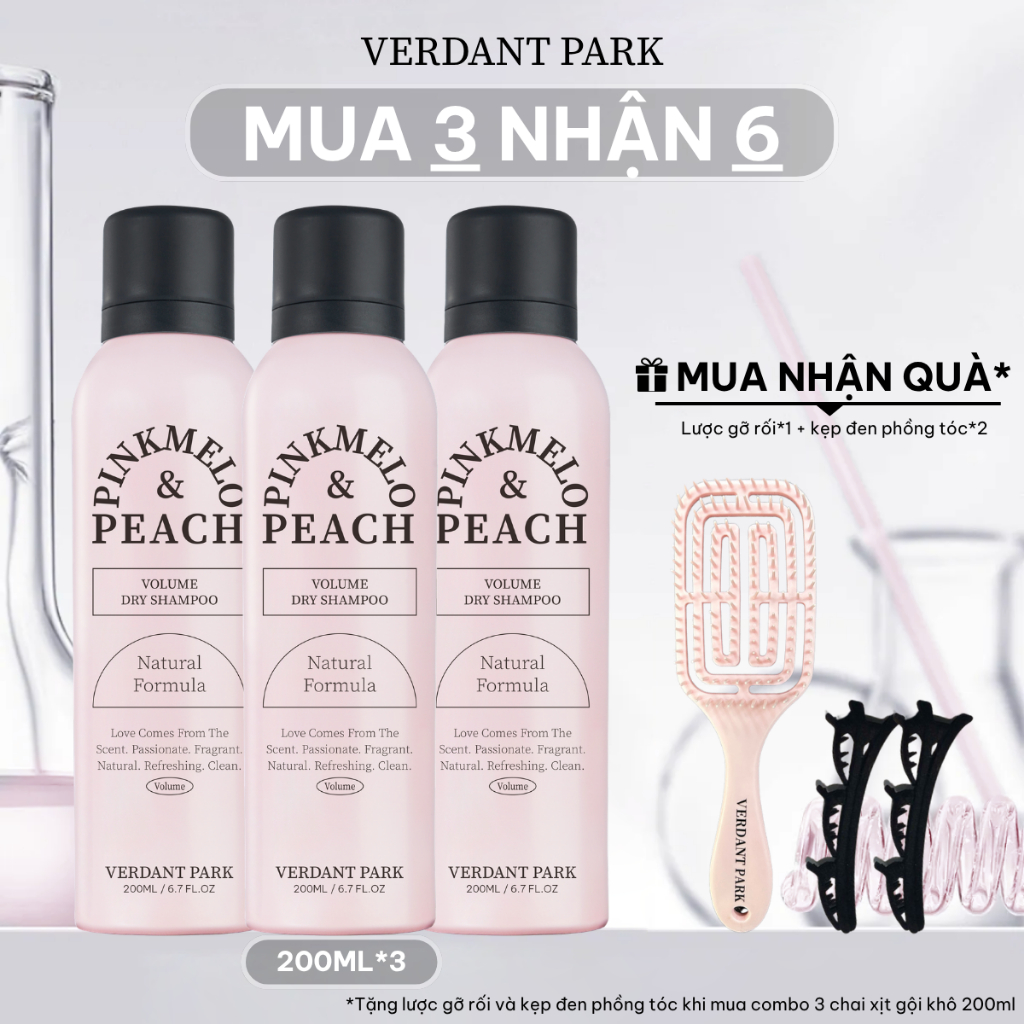 Xịt khô phồng tóc VERDANT PARK 200ml dầu gội khô kiềm dầu Pinkmelo Peach Verdantpark VDPK01 | BigBuy360 - bigbuy360.vn