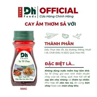 Sa Tế Chay Dh Foods 100g – Sa Tế Ớt Cay Thơm, Sa Tế Nấu Món Chay, Sa Tế Ướp Thịt Nướng, Ướp Hải Sản Nướng, Sa Tế Ăn Phở