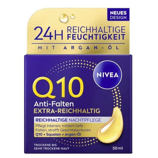 Kem dưỡng ẩm da ban đêm NIVEA Q10 chống lão hóa mẫu mới nhất - Nivea Q10 Anti Falten Nachtpflege
