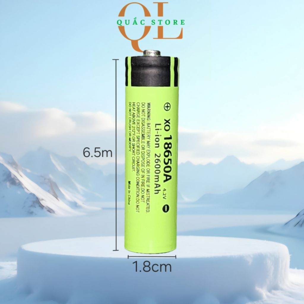 Pin 18650 đầu lồi - dung lượng 2600mAh