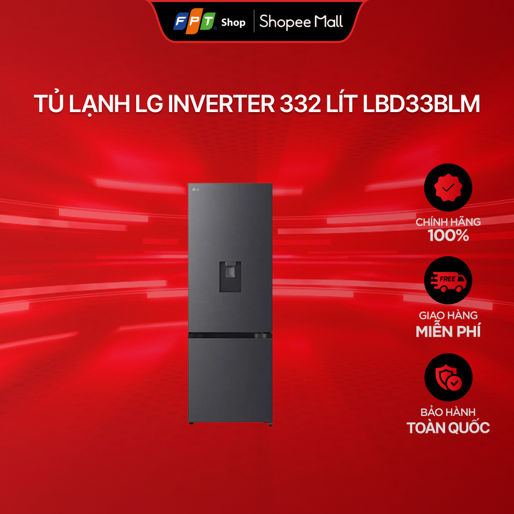 Tủ lạnh LG Inverter 332 lít LBD33BLM