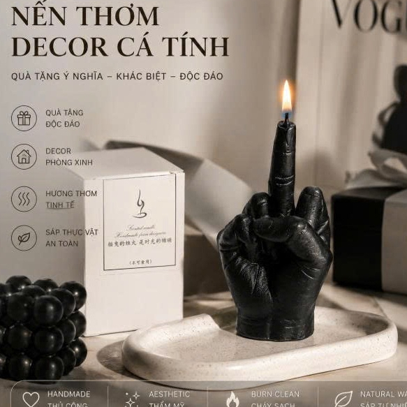 Nến Thơm Tạo Hình Ngón Giữa FUC Kèm Hộp Trắng Quà Tặng Ngộ Nghĩnh Độc Đáo Century Candle
