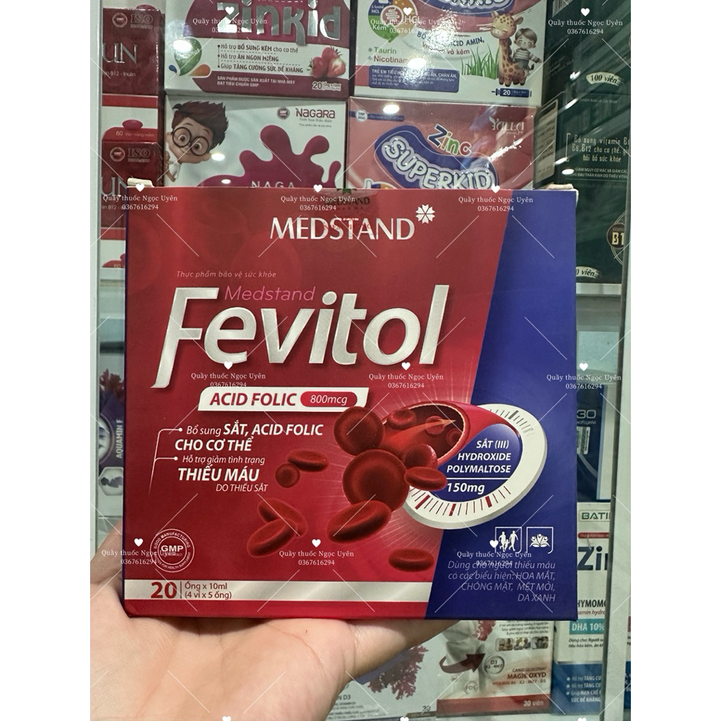 BỔ SUNG SẮT FEVITOL MEDSTAND Hộp 20 ống (date 02/29)