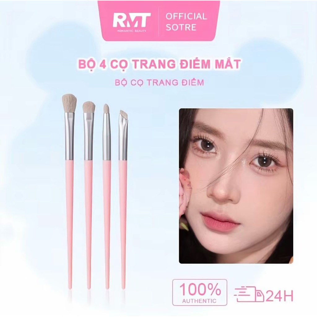 Bộ 4 cọ trang điểm mắt Romantic Beauty lông mềm cao cấp