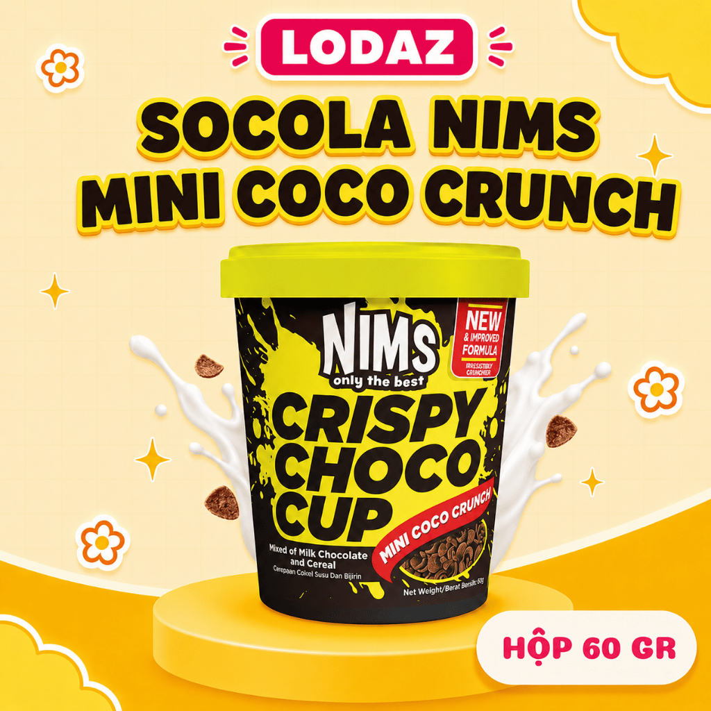 Sô Cô La Sữa Nims Coco Crunch Giòn Tan Nhân Ngũ Cốc Malaysia Hộp 60g