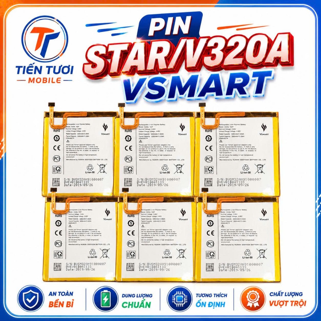 Pin Star/V320A Vsmart,mới