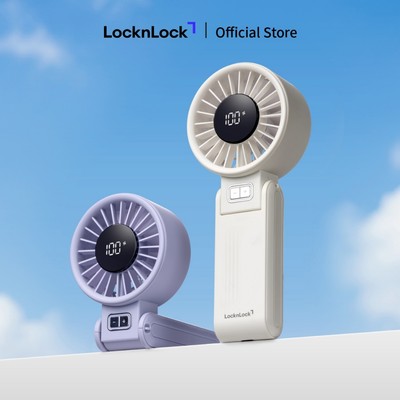 Quạt Cầm Tay Siêu Mát 5 Tốc Độ & Gấp Gọn Linh Hoạt 180 độ LocknLock ENF326 Foldable Handheld Fan 2 Màu - Ngà/Tím