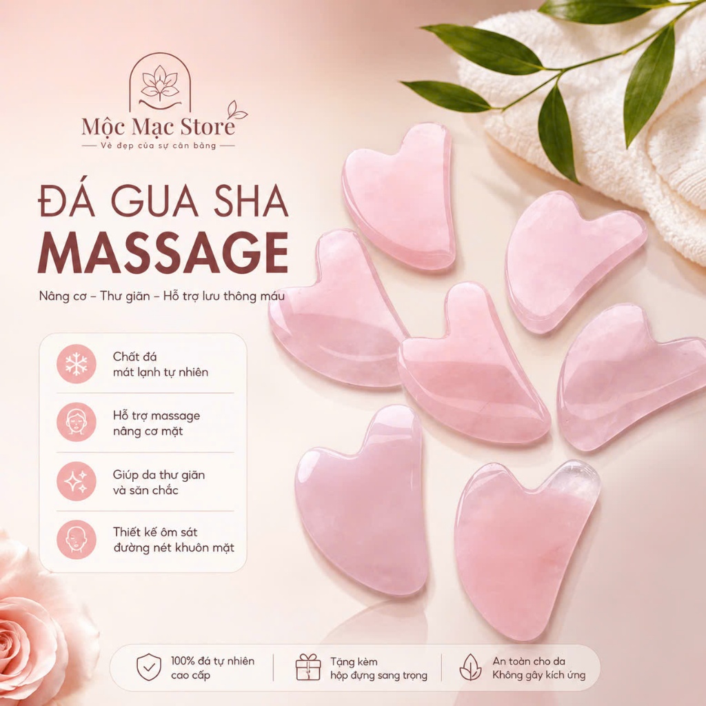[Đá Chuẩn Tự Nhiên Quảng Châu] Guasha Mát Xa Mặt, Đá Guasha Giúp Thon Gọn Nâng Cơ Trẻ Hóa Làn Da