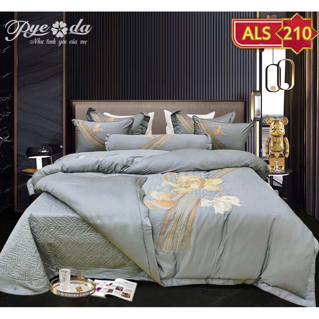 Set Chăn Ga Gối Lụa Tơ Tăm Pyeoda Cao Cấp (set 7 món)
