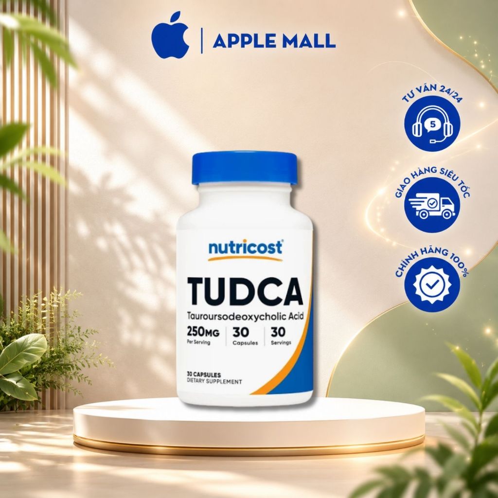 Nutricost TUDCA – Hỗ Trợ Giải Độc Gan, Bảo Vệ Gan Khỏe Mạnh 500mg - 30 viên
