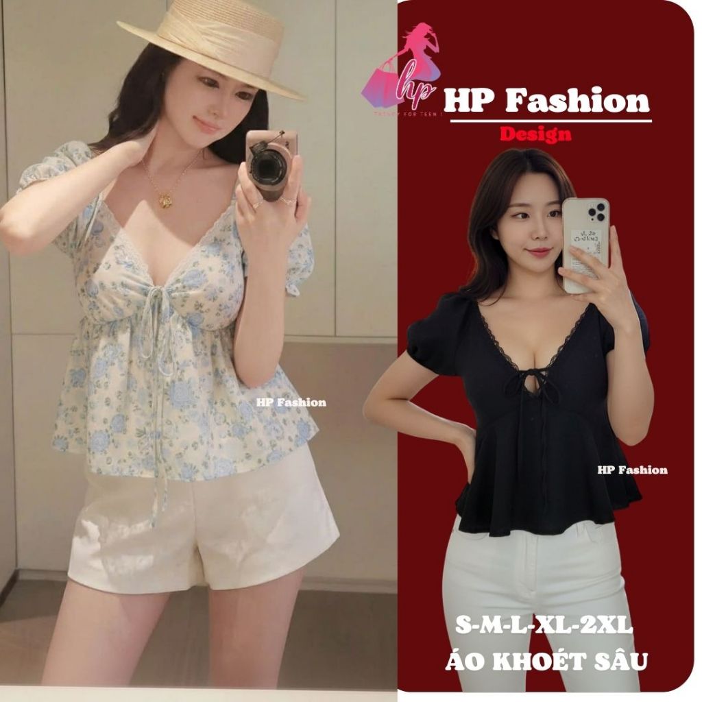 Áo babydoll tay phồng cổ tim khoét sâu phối ren, che bụng dưới , áo kiểu nữ vải đũi mùa hè đi biển size S M L XL   A4 - | BigBuy360 - bigbuy360.vn