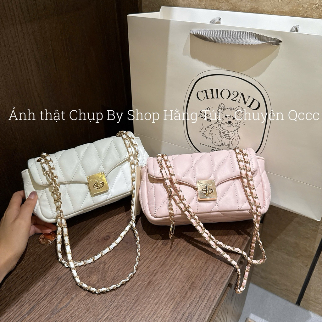 [ẢNH THẬT & SẴN] Túi Khoá Xoay Charm xu Trần Ô size 23cm cực xịn HS387