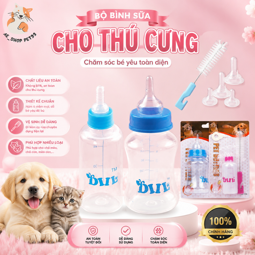Bình ti sữa cho chó mèo