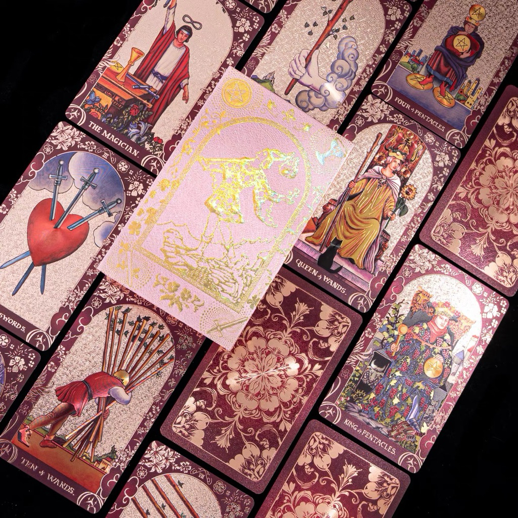 [Em Tép Tarot Shop] Gold Foil Tarot - Red Edition