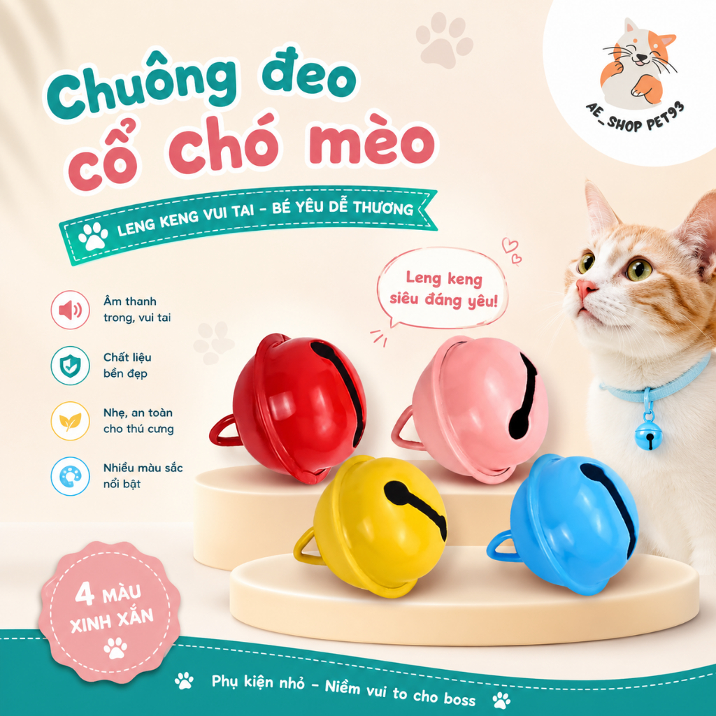 Chuông đeo cổ cho chó mèo