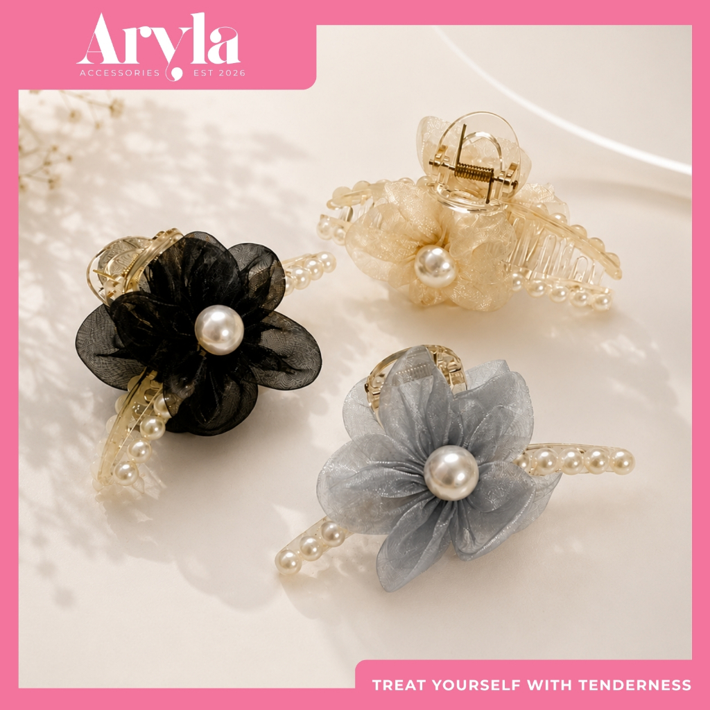 [ARYLA] Phụ Kiện Kẹp Càng Cua Dáng Nhỏ Hoa Voan Tiểu Thư KCC069 - KCC071