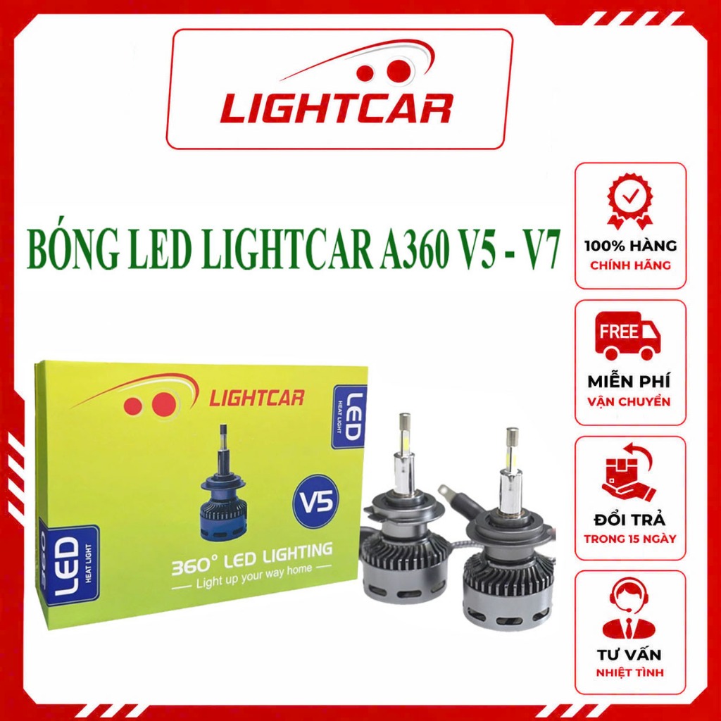 Bóng Led A360 V5 60w Chân H7. Bóng chuyên thay cho dòng xe có Bi Cầu
