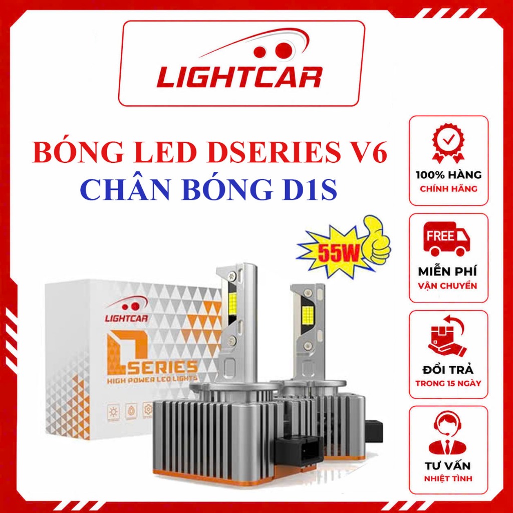Bóng Led Chân D1S Cao Cấp , LightCar V6 D1S Siêu Sáng 55W