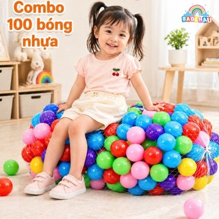 100 Qủa Bóng nhựa Việt Nam 5,5cm nhựa HDPE an toàn, bóng nhựa căng dày không mùi an toàn cho bé
