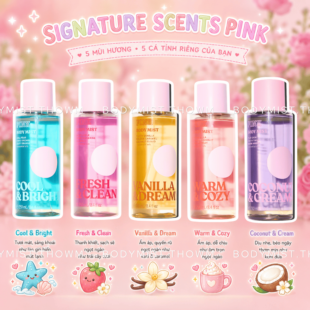 [ MINI ] Cool & Bright | Warm & Cozy |. Fresh & Clean |. Vanilla Dreamy - Body Mist Victoria Secret 